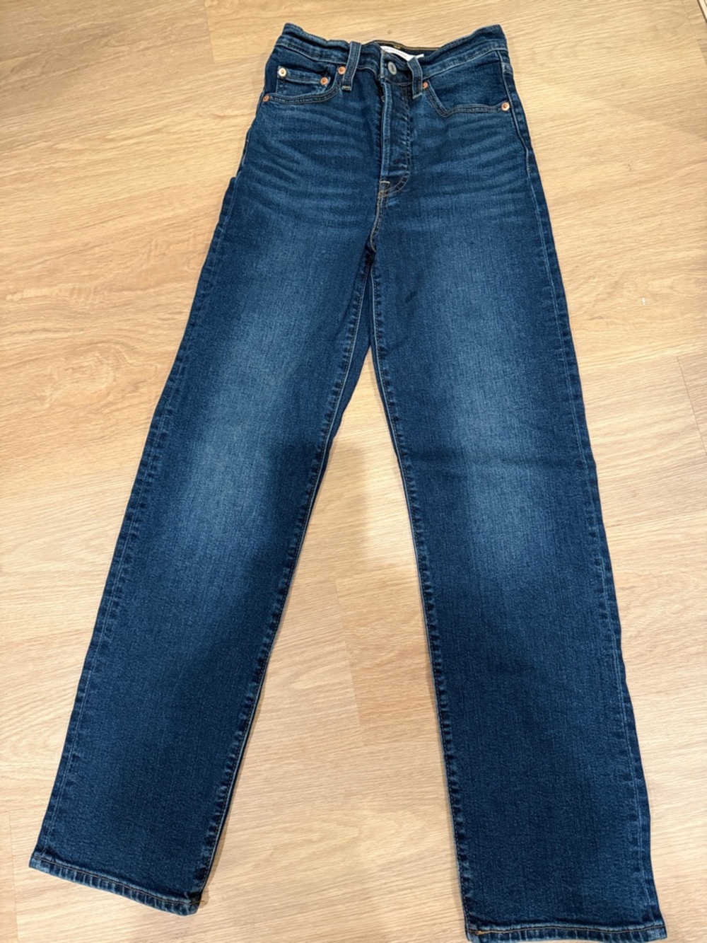 Levi's ribcage Dark Blue Straight-Leg Jeans